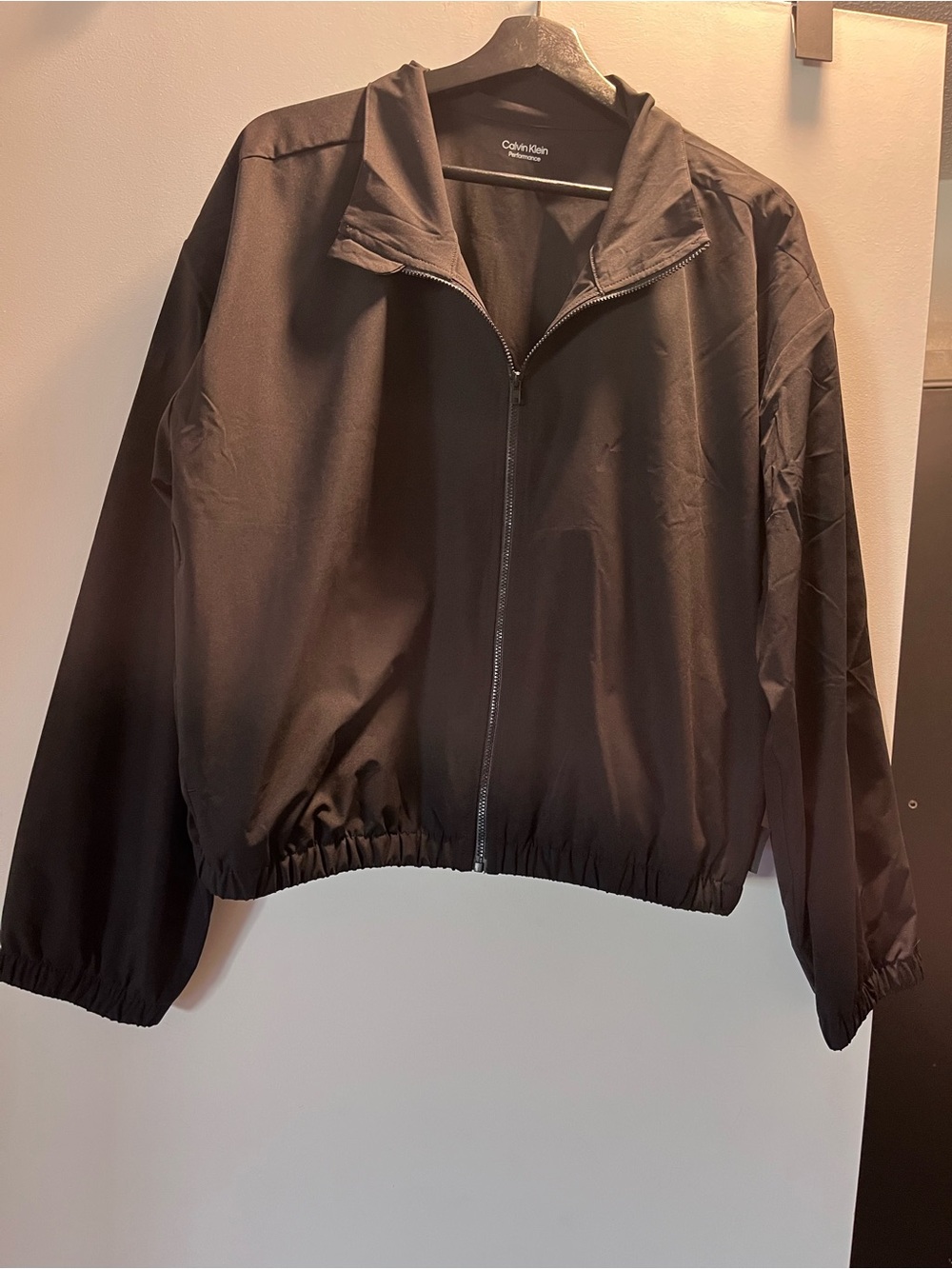 Calvin Klein Black Lightweight Zip Bomber Jacket
